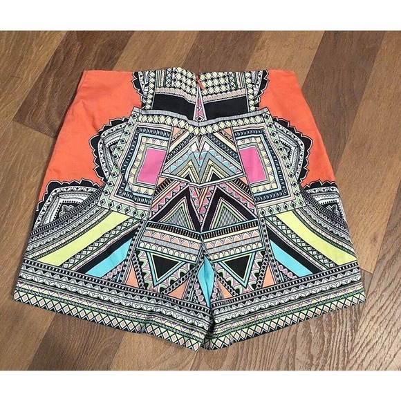 Flying Tomato Free Market High Rise Multicolor Tribal Floral Print Boho Shorts - Picture 2 of 4